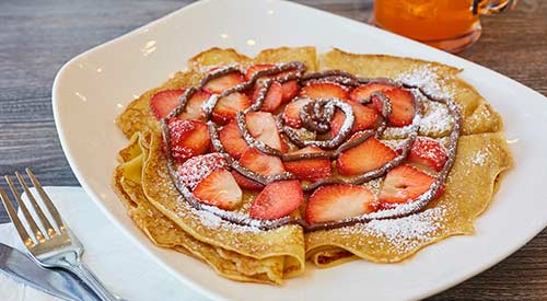 Serendipity's crepes nutella strawberry