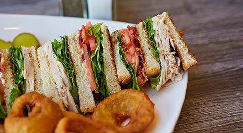 Serendipity's turkey club sandwiche
