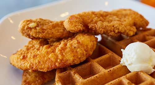 Serendipity's waffles and chicken